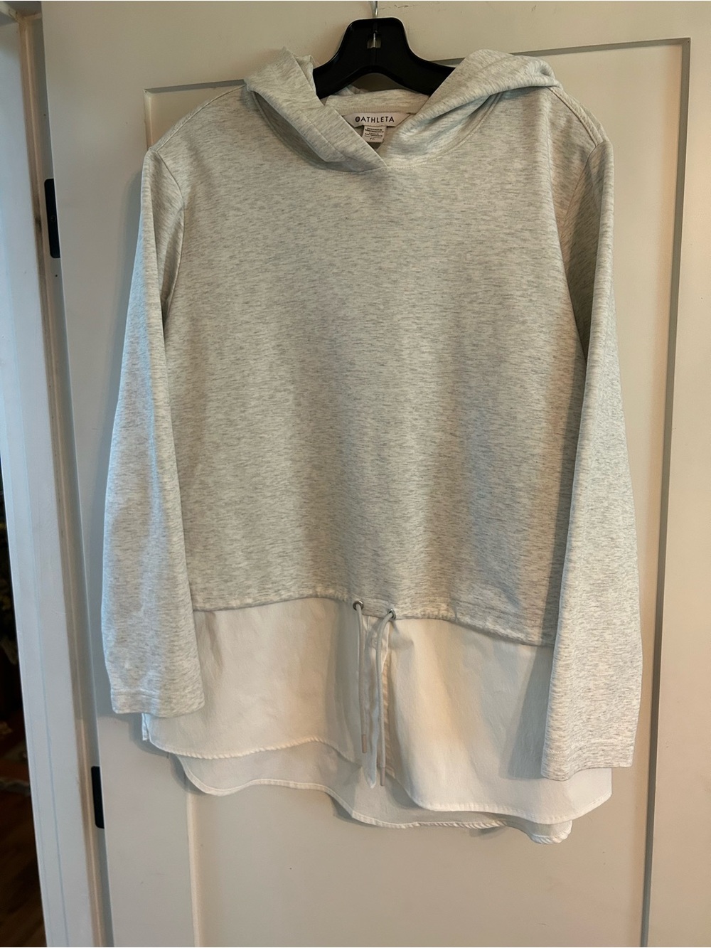 Athleta womans Light Gray Layered Pullover Hoodie